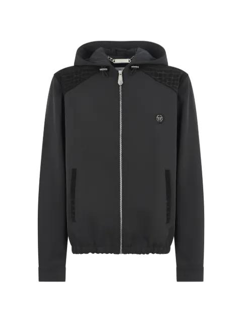 crocodile-effect panelled jacket by PHILIPP PLEIN