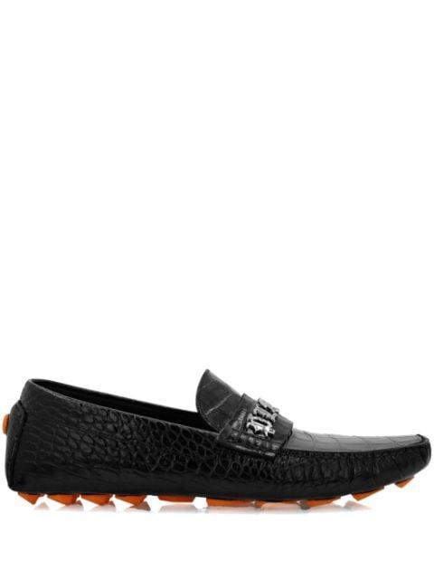 crocodile-embossed leather loafers by PHILIPP PLEIN