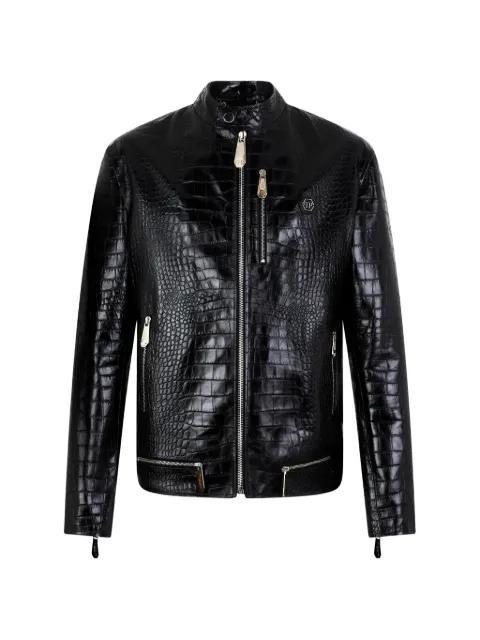 crocodile-print leather jacket by PHILIPP PLEIN