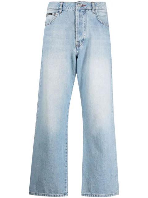 cropped denim jeans by PHILIPP PLEIN