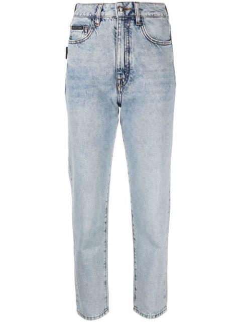 cropped high-waist bofriend jeans by PHILIPP PLEIN