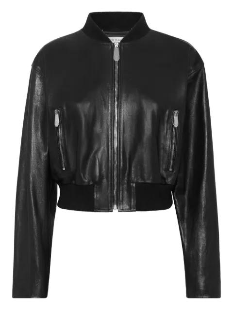 cropped leather bomber jacket by PHILIPP PLEIN