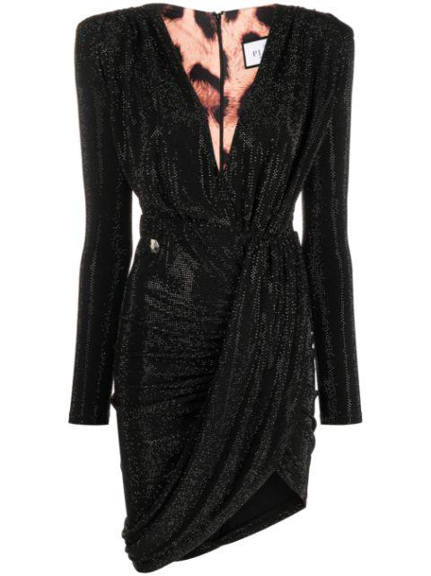 crystal-embellished V-neck minidress by PHILIPP PLEIN