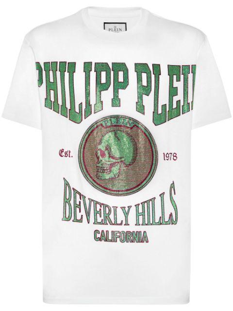 crystal-embellished cotton T-shirt by PHILIPP PLEIN