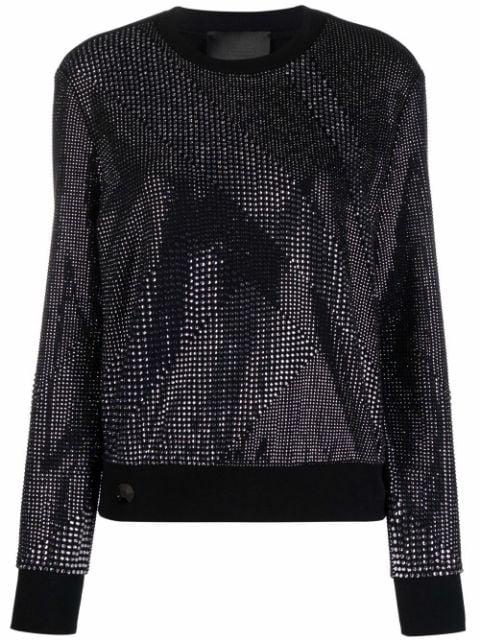 crystal-embellished cotton sweatshirt by PHILIPP PLEIN