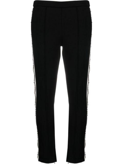 crystal-embellished cropped track trousers by PHILIPP PLEIN