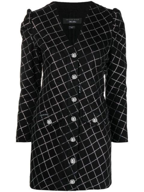 crystal-embellished denim dress by PHILIPP PLEIN