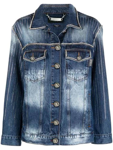 crystal-embellished denim jacket by PHILIPP PLEIN