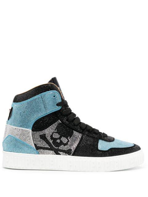 crystal-embellished high-top sneakers by PHILIPP PLEIN
