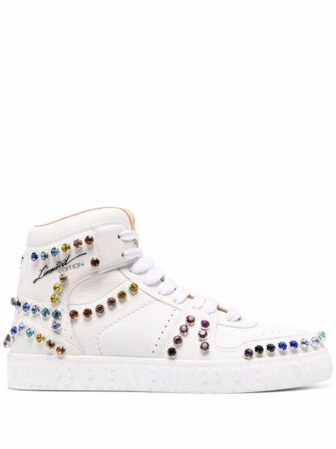 crystal-embellished high-top sneakers by PHILIPP PLEIN
