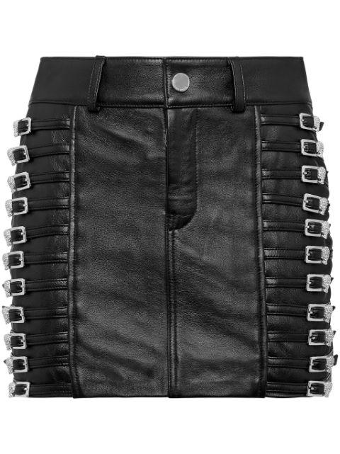 crystal-embellished leather mini skirt by PHILIPP PLEIN