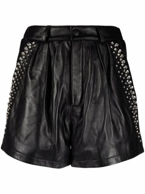 crystal-embellished leather shorts by PHILIPP PLEIN