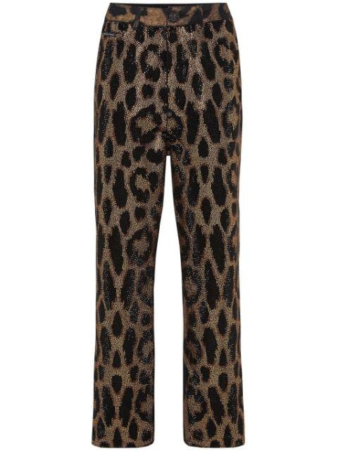 crystal-embellished leopard jeans by PHILIPP PLEIN
