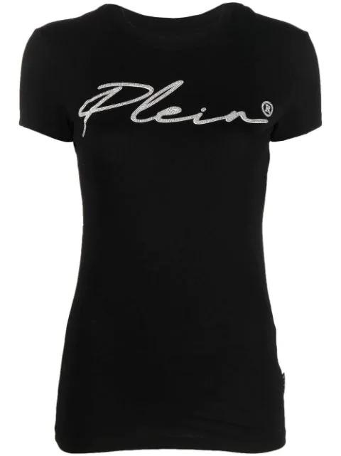 crystal-embellished logo cotton T-shirt by PHILIPP PLEIN