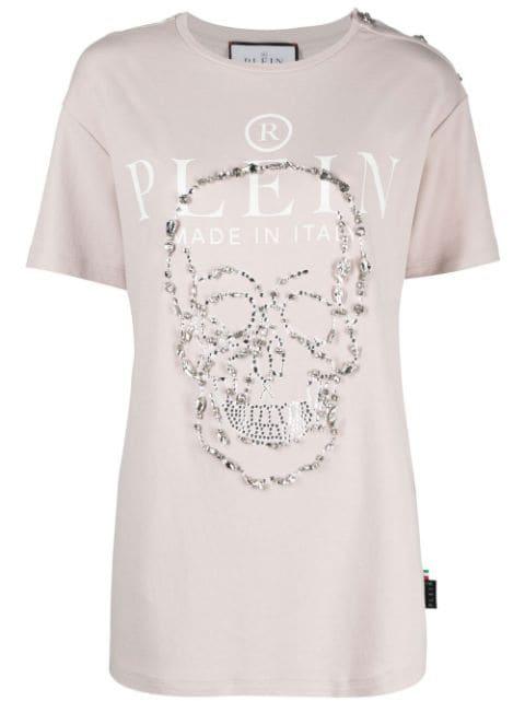 crystal-embellished logo-print T-shirt by PHILIPP PLEIN