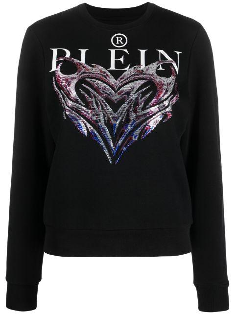 crystal-embellished logo-print sweatshirt by PHILIPP PLEIN