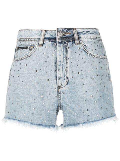 crystal embellished mini shorts by PHILIPP PLEIN