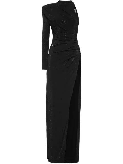 crystal-embellished one-shoulder maxi dress by PHILIPP PLEIN
