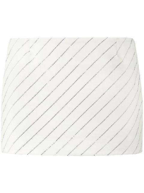 crystal-embellished pinstriped mini skirt by PHILIPP PLEIN