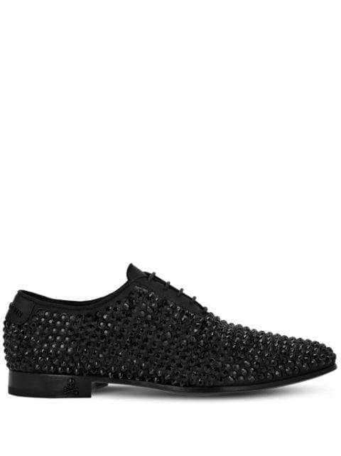 crystal-embellished satin Oxford shoes by PHILIPP PLEIN