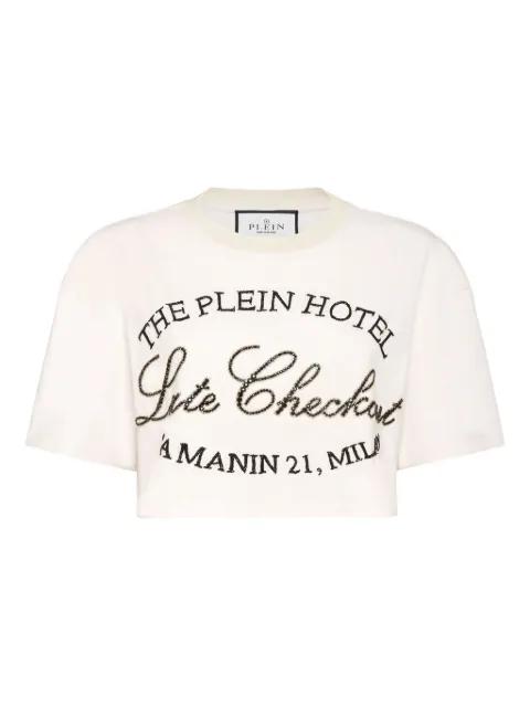crystal-embellished short-sleeved top by PHILIPP PLEIN
