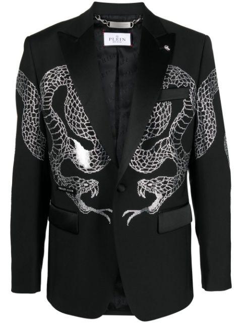 crystal-embellished single-breasted blazer by PHILIPP PLEIN