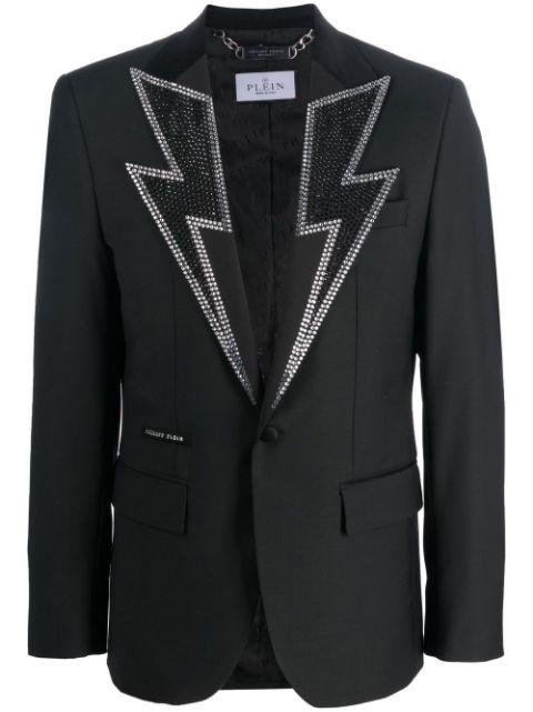 crystal-embellished single-breasted blazer by PHILIPP PLEIN