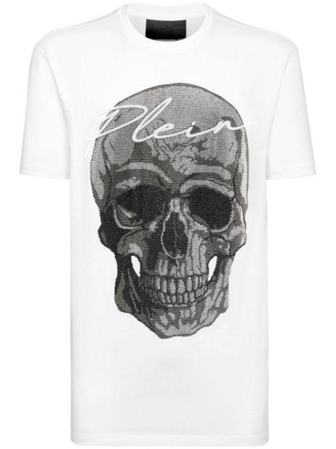 crystal-embellished skull cotton T-shirt by PHILIPP PLEIN