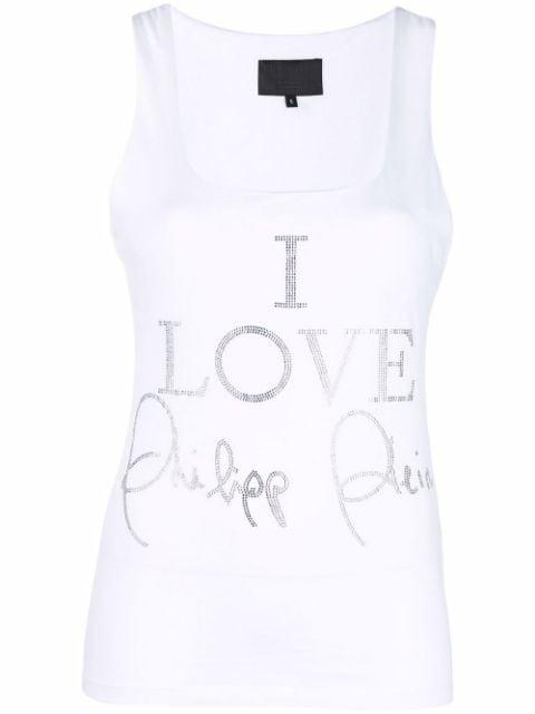 crystal-embellished tank top by PHILIPP PLEIN