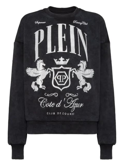 crystal-embellishment sweatshirt by PHILIPP PLEIN crystal-embellishment sweatshirt by PHILIPP PLEIN