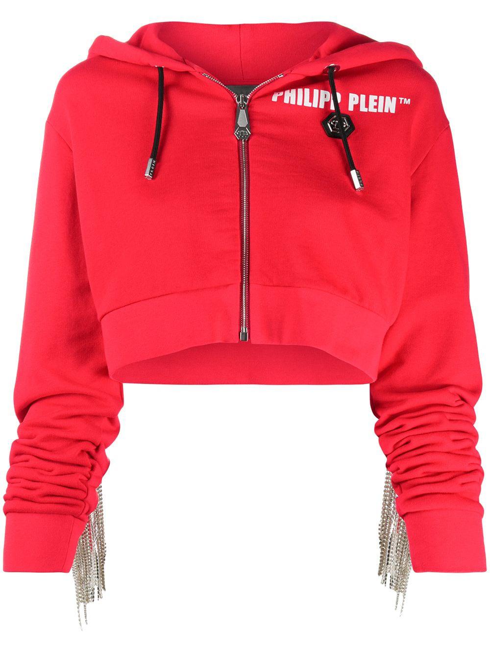 crystal-fringe hoodie by PHILIPP PLEIN