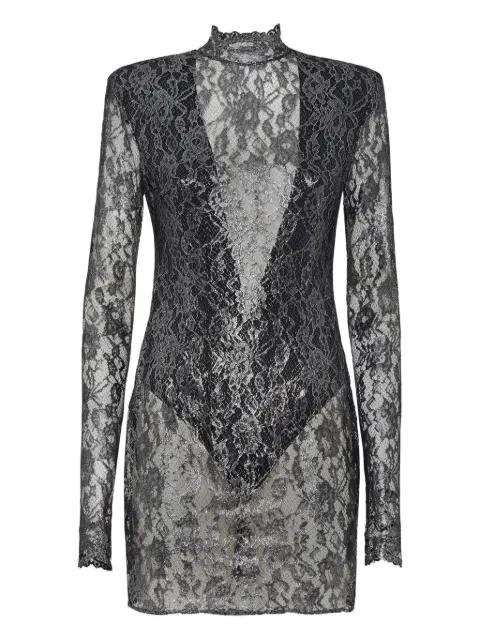 crystal lace mini dress by PHILIPP PLEIN