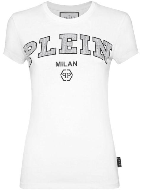 crystal-logo cotton t-shirt by PHILIPP PLEIN