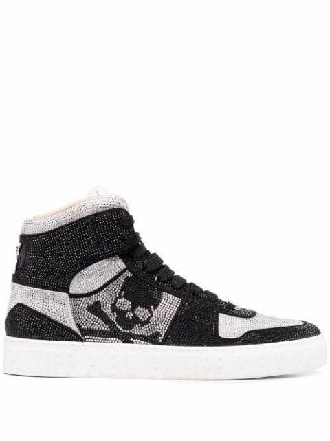 crystal skull hi-top sneakers by PHILIPP PLEIN