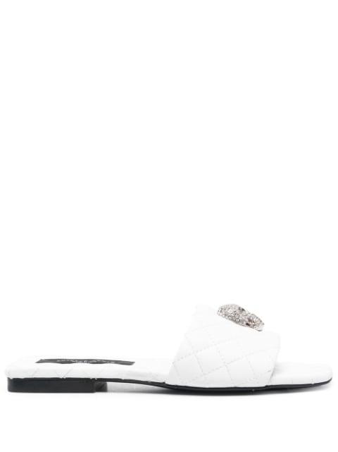 crystal-skull matelassé slides by PHILIPP PLEIN