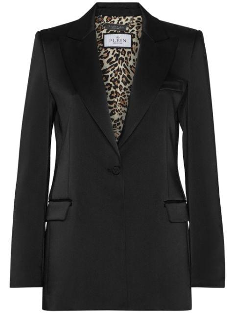crystal-skull satin blazer by PHILIPP PLEIN