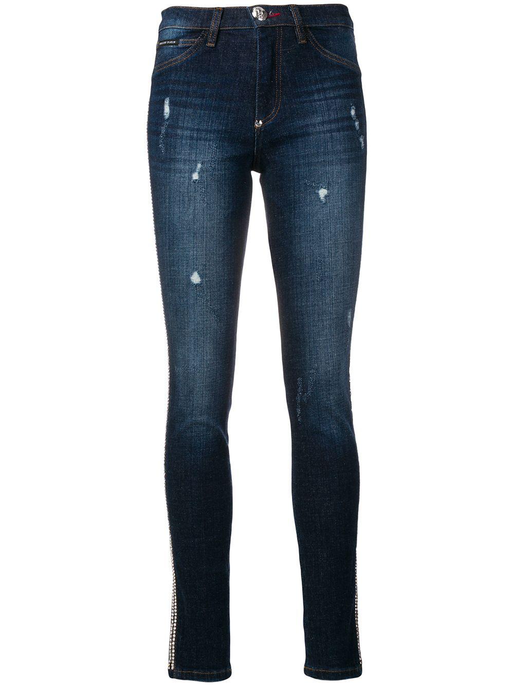 crystal trim skinny jeans by PHILIPP PLEIN