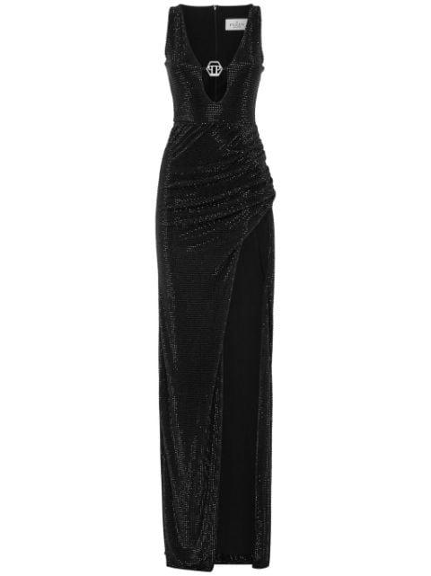 cut-out draped long dress by PHILIPP PLEIN