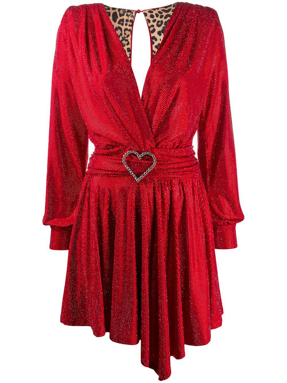 deep v-neck draped dress by PHILIPP PLEIN