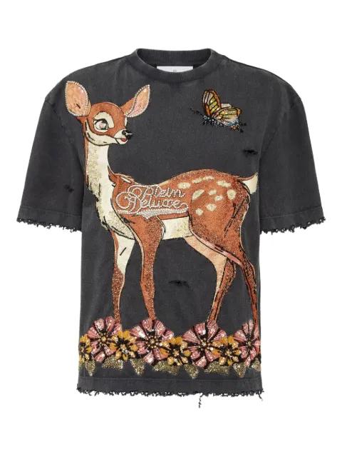deer-print sequin-embellished T-shirt by PHILIPP PLEIN