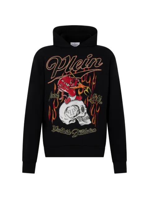 devil-graphic hoodie by PHILIPP PLEIN