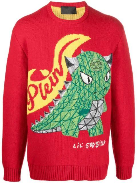 dinosaur-motif jumper by PHILIPP PLEIN
