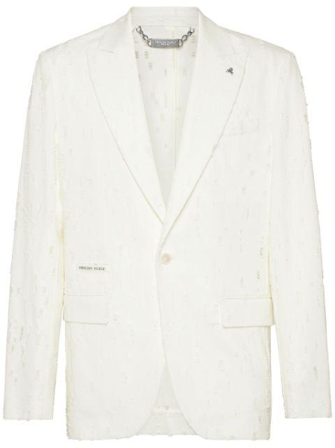 distressed blazer by PHILIPP PLEIN