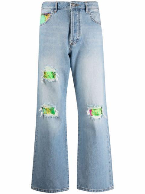 distressed cropped jeans by PHILIPP PLEIN