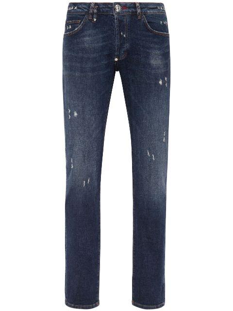 distressed low-rise skinny jeans by PHILIPP PLEIN