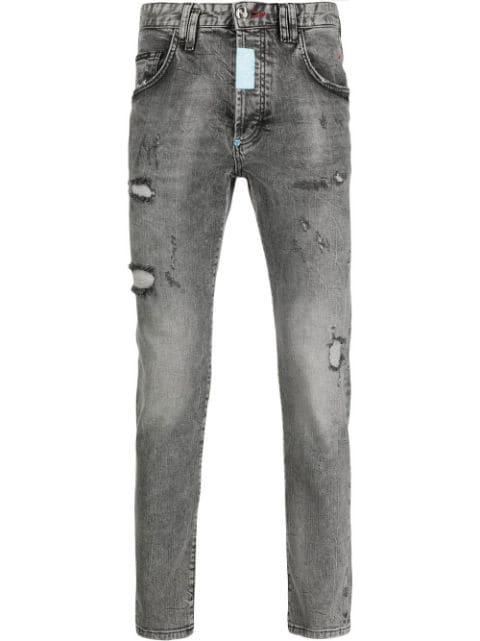 distressed skinny-cut jeans by PHILIPP PLEIN