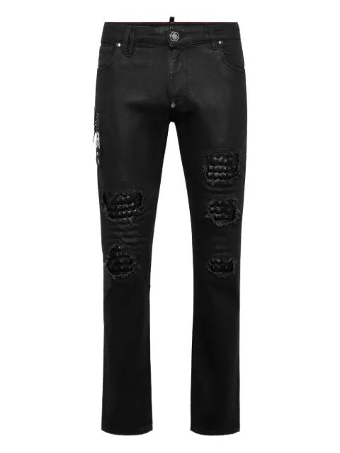 distressed slim-fit jeans by PHILIPP PLEIN