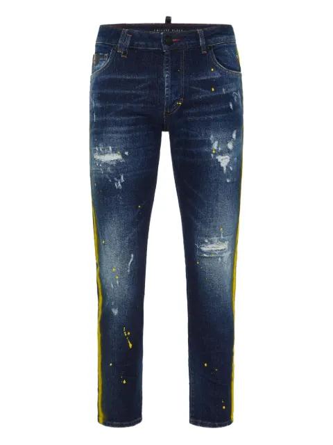 distressed straight-leg jeans by PHILIPP PLEIN