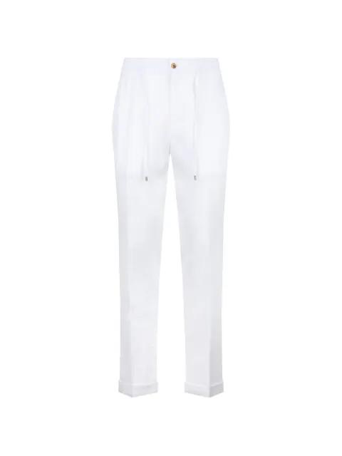 drawstring-waist linen trousers by PHILIPP PLEIN