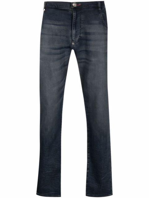 elasticated-waist straight-leg jeans by PHILIPP PLEIN